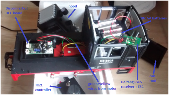 Converting g scale store trains to battery power